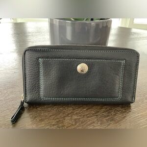 Coach zip around Wallet with Silver Accent